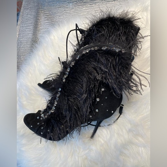 Velvet black zanotti high heels - Picture 5 of 8